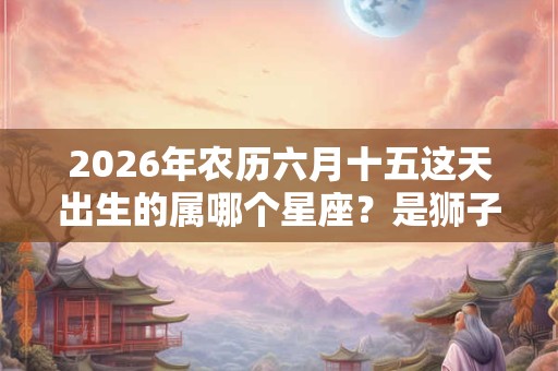 2026年农历六月十五这天出生的属哪个星座？是狮子座吗