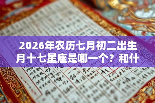 2026年农历七月初二出生月十七星座是哪一个？和什么星座最合？