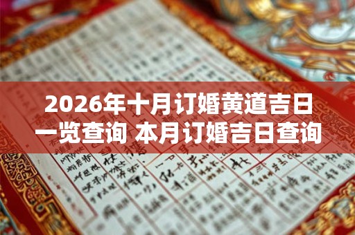 2026年十月订婚黄道吉日一览查询 本月订婚吉日查询