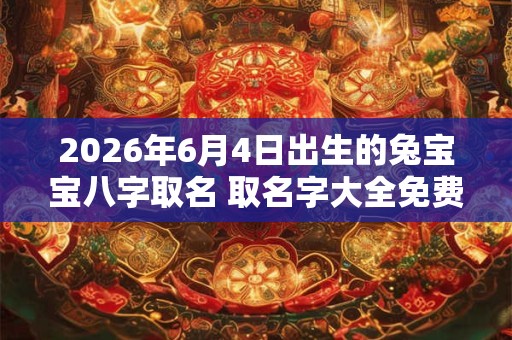 2026年6月4日出生的兔宝宝八字取名 取名字大全免费查询 2026年6月4日出生的兔宝宝八字取名 取名字大全免费查询