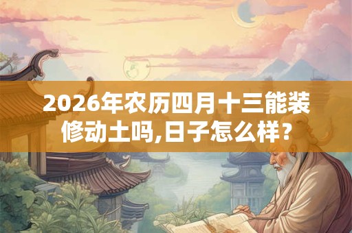 2026年农历四月十三能装修动土吗,日子怎么样？