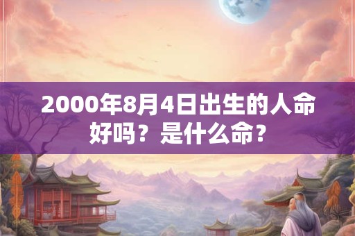 2000年8月4日出生的人命好吗？是什么命？