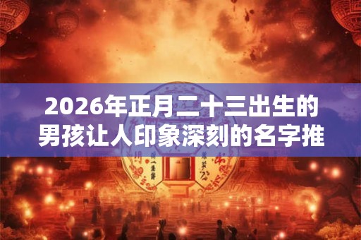 2026年正月二十三出生的男孩让人印象深刻的名字推荐