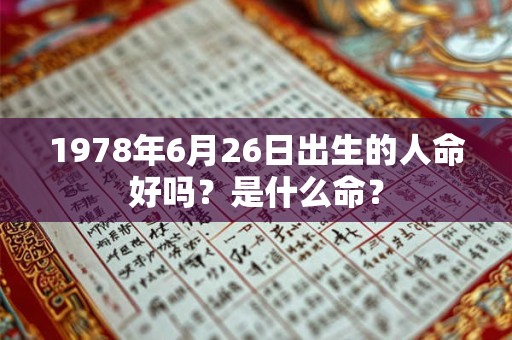 1978年6月26日出生的人命好吗？是什么命？