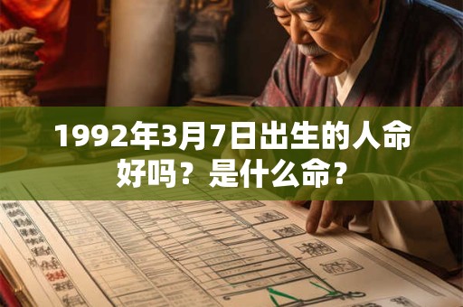 1992年3月7日出生的人命好吗？是什么命？