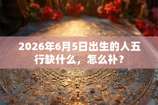 2026年6月5日出生的人五行缺什么，怎么补？