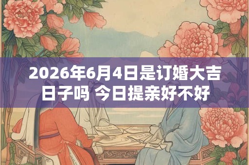 2026年6月4日是订婚大吉日子吗 今日提亲好不好