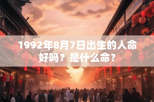 1992年8月7日出生的人命好吗?是什么命? 1992年8月7日出生的人命好吗?是什么命?