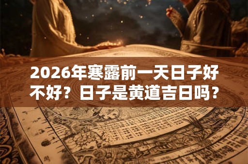 2026年寒露前一天日子好不好？日子是黄道吉日吗？