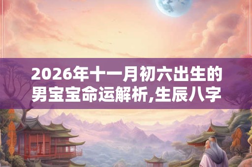 2026年十一月初六出生的男宝宝命运解析,生辰八字算命