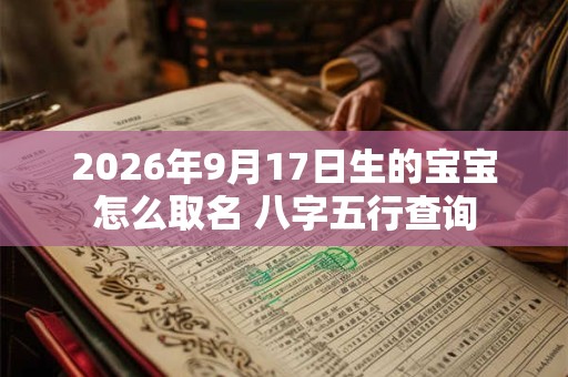 2026年9月17日生的宝宝怎么取名 八字五行查询 2026年9月17日生的宝宝怎么取名 八字五行查询
