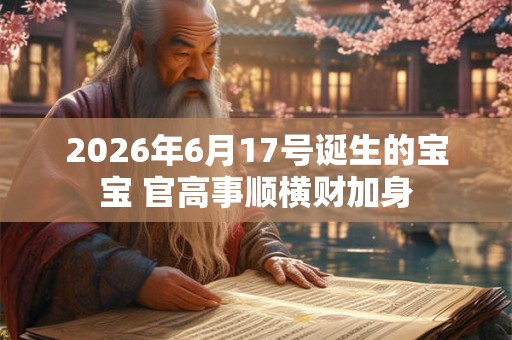2026年6月17号诞生的宝宝 官高事顺横财加身