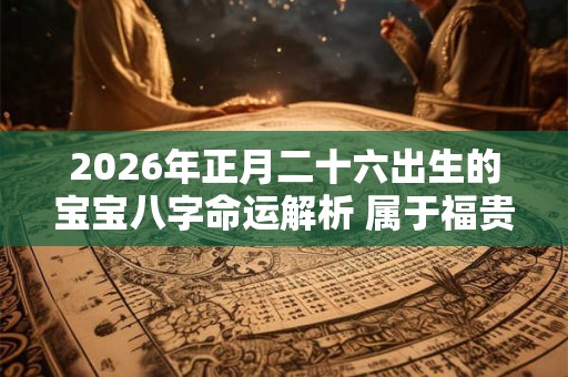2026年正月二十六出生的宝宝八字命运解析 属于福贵命格 2026年正月二十六出生的宝宝八字命运解析 属于福贵命格