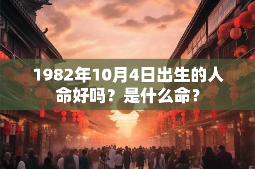 1982年10月4日出生的人命好吗?是什么命? 1982年10月4日出生的人命好吗?是什么命?