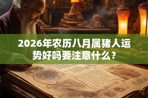 2026年农历八月属猪人运势好吗要注意什么？