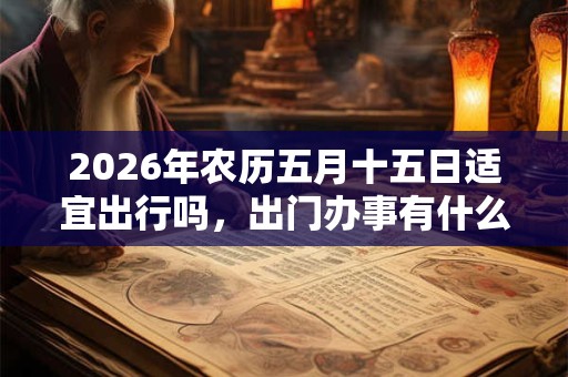 2026年农历五月十五日适宜出行吗，出门办事有什么讲究？