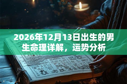 2026年12月13日出生的男生命理详解，运势分析