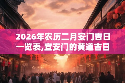 2026年农历二月安门吉日一览表,宜安门的黄道吉日
