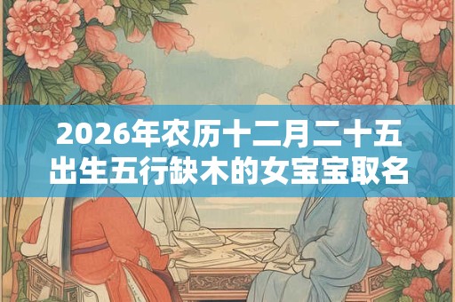2026年农历十二月二十五出生五行缺木的女宝宝取名字