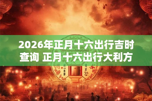 2026年正月十六出行吉时查询 正月十六出行大利方向位置查询