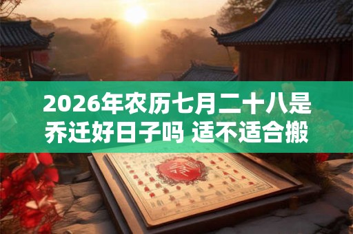2026年农历七月二十八是乔迁好日子吗 适不适合搬家 2026年农历七月二十八是乔迁好日子吗 适不适合搬家
