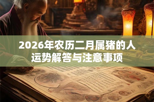 2026年农历二月属猪的人运势解答与注意事项