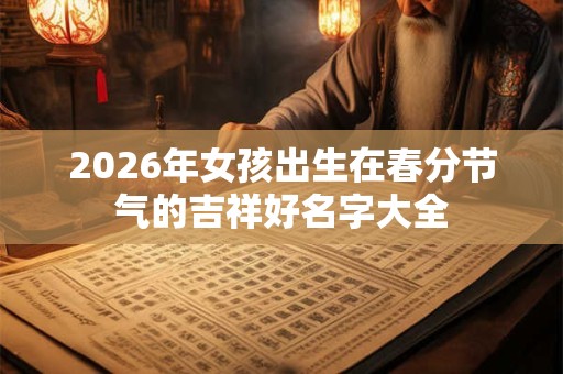 2026年女孩出生在春分节气的吉祥好名字大全