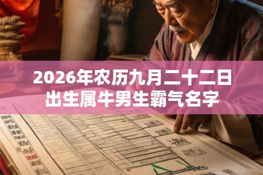 2026年农历九月二十二日出生属牛男生霸气名字 2026年农历九月二十二日出生属牛男生霸气名字