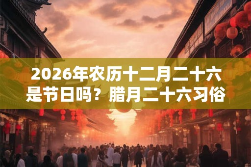 2026年农历十二月二十六是节日吗？腊月二十六习俗