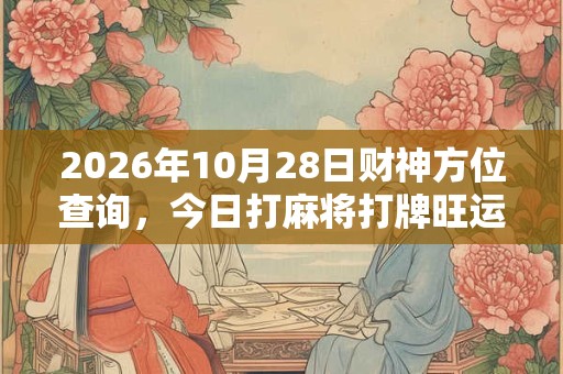 2026年10月28日财神方位查询，今日打麻将打牌旺运方位