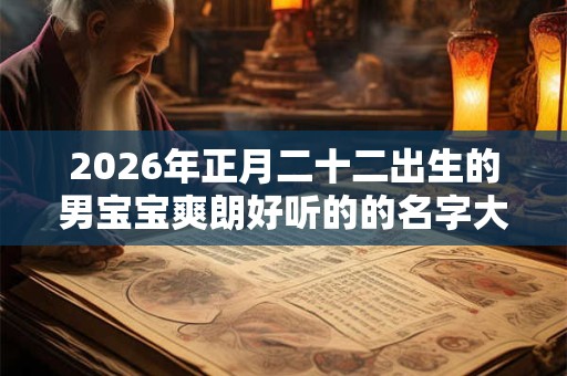 2026年正月二十二出生的男宝宝爽朗好听的的名字大全 2026年正月二十二出生的男宝宝爽朗好听的的名字大全