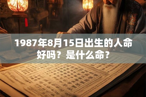 1987年8月15日出生的人命好吗？是什么命？