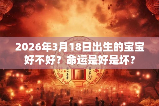2026年3月18日出生的宝宝好不好?命运是好是坏? 2026年3月18日出生的宝宝好不好?命运是好是坏?