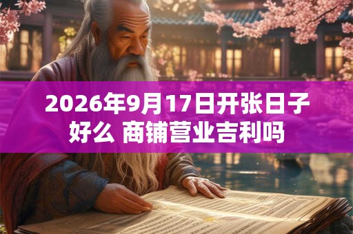 2026年9月17日开张日子好么 商铺营业吉利吗 2026年9月17日开张日子好么 商铺营业吉利吗