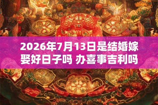 2026年7月13日是结婚嫁娶好日子吗 办喜事吉利吗