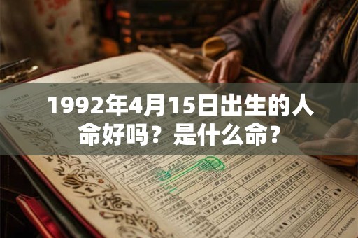 1992年4月15日出生的人命好吗?是什么命? 1992年4月15日出生的人命好吗?是什么命?