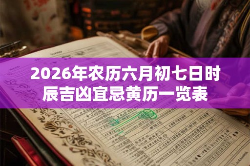 2026年农历六月初七日时辰吉凶宜忌黄历一览表