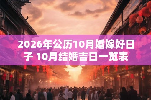 2026年公历10月婚嫁好日子 10月结婚吉日一览表 2026年公历10月婚嫁好日子 10月结婚吉日一览表