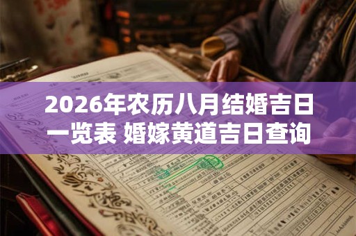 2026年农历八月结婚吉日一览表 婚嫁黄道吉日查询 2026年农历八月结婚吉日一览表 婚嫁黄道吉日查询