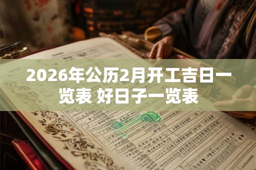 2026年公历2月开工吉日一览表 好日子一览表