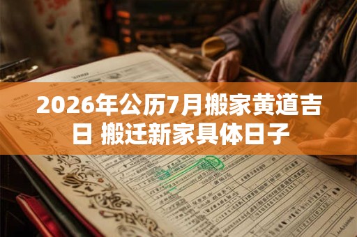 2026年公历7月搬家黄道吉日 搬迁新家具体日子