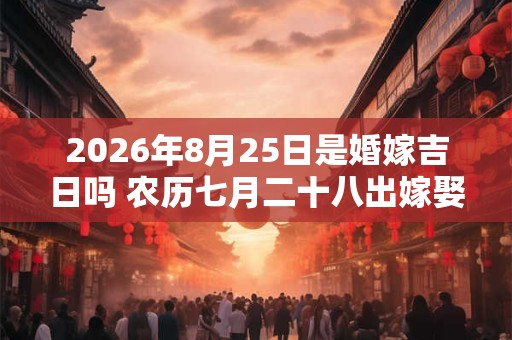 2026年8月25日是婚嫁吉日吗 农历七月二十八出嫁娶妻如何