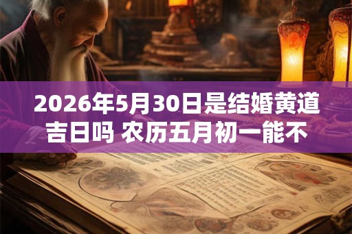 2026年5月30日是结婚黄道吉日吗 农历五月初一能不能办婚礼