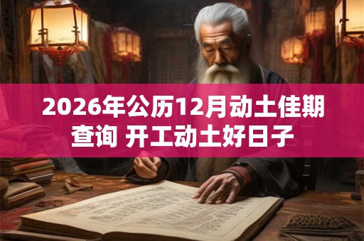2026年公历12月动土佳期查询 开工动土好日子