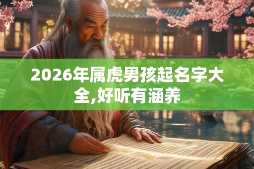 2026年属虎男孩起名字大全,好听有涵养 2026年属虎男孩起名字大全,好听有涵养