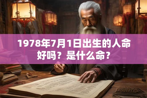 1978年7月1日出生的人命好吗？是什么命？