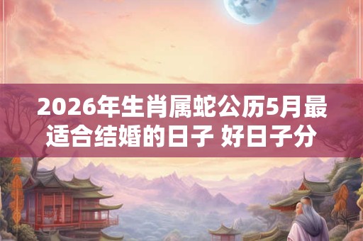2026年生肖属蛇公历5月最适合结婚的日子 好日子分析