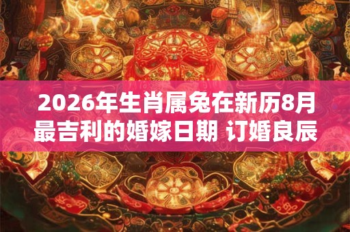 2026年生肖属兔在新历8月最吉利的婚嫁日期 订婚良辰吉日查询