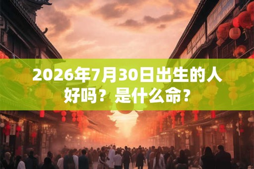 2026年7月30日出生的人好吗？是什么命？