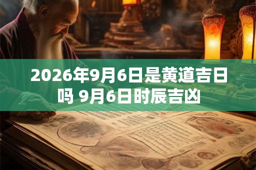 2026年9月6日是黄道吉日吗 9月6日时辰吉凶 2026年9月6日是黄道吉日吗 9月6日时辰吉凶